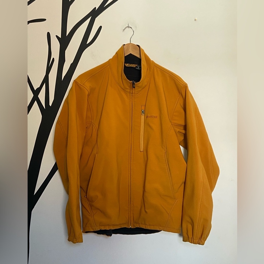 Marmot mustard yellow fleece jacket